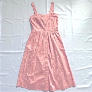 Madewell pink long summer dress back tie strap